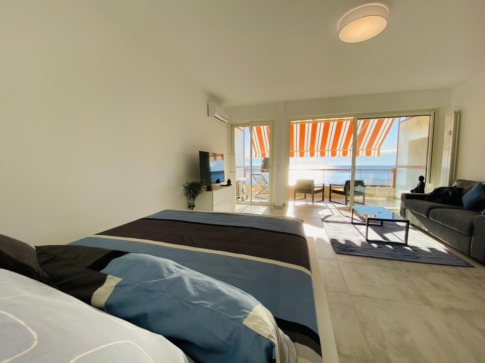 מנטון Le Vigia-Vue Mer-Terrasse-Climatisation-Parking חדר תמונה